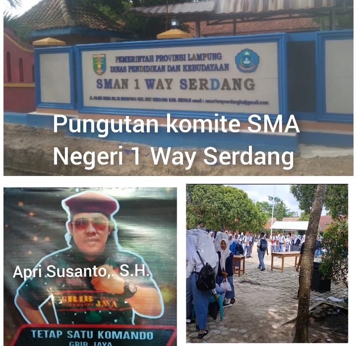 Apri Susanto SH,Mengecam Keras Komite SMA 1 Way Serdang Atas Pungutan Ke Wali Murid